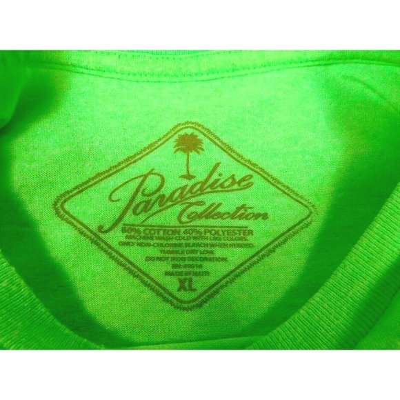 Paradise Collection EASY DOES IT Men's T-shirt XL Green Cotton Blend Parrot - Picture 7 of 7
